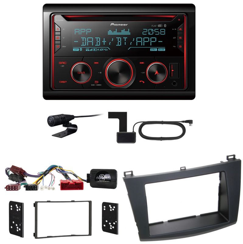 Pioneer FH-S820DAB USB Digitalradio Bluetooth MP3 Einbauset für Mazda 3 BL Pioneer FH-S820DAB USB Digitalradio Bluetooth MP3 Einbauset für Mazda 3 BL