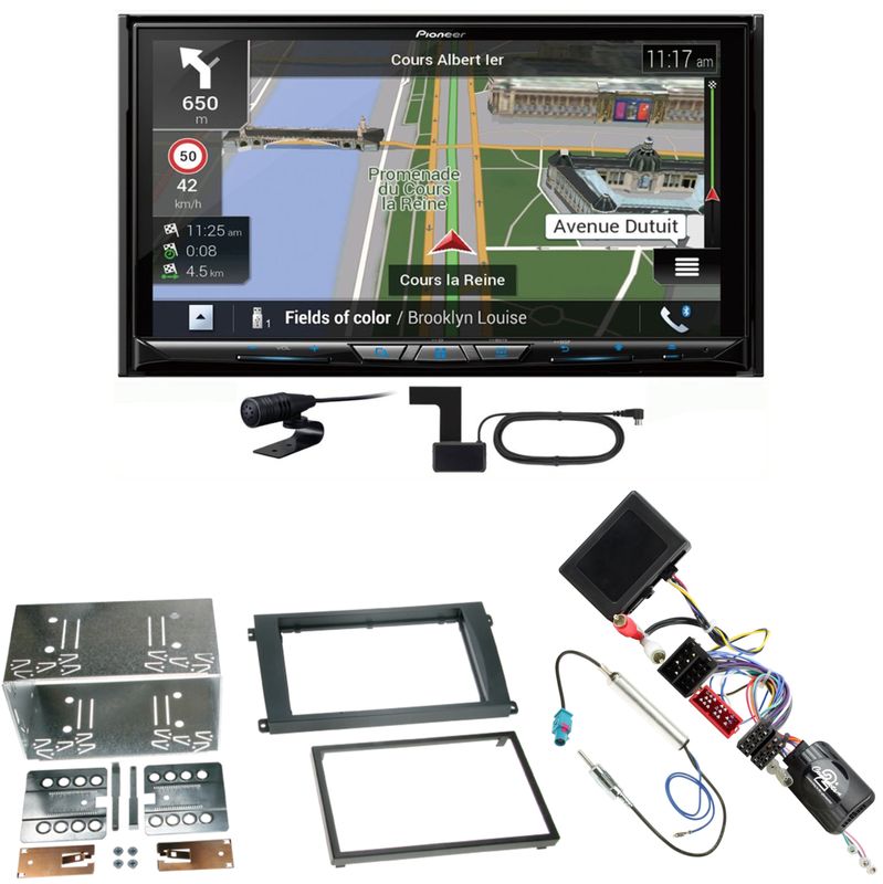 Pioneer AVIC-Z930DAB USB Navigation DAB+ Einbauset für Porsche Cayenne bis 2006