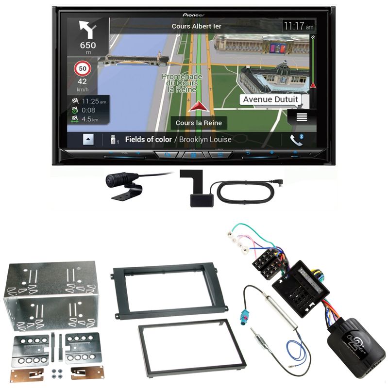 Pioneer AVIC-Z930DAB USB Navigation DAB+ Einbauset für Porsche Cayenne ab 2007
