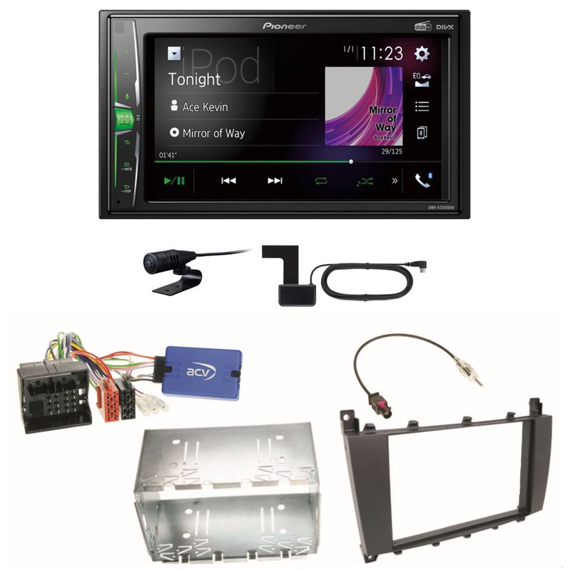 Pioneer DMH-A3300DAB USB MP3 Digitalradio Einbauset für Mercedes G Klasse W463 Pioneer DMH-A3300DAB USB MP3 Digitalradio Einbauset für Mercedes G Klasse W463