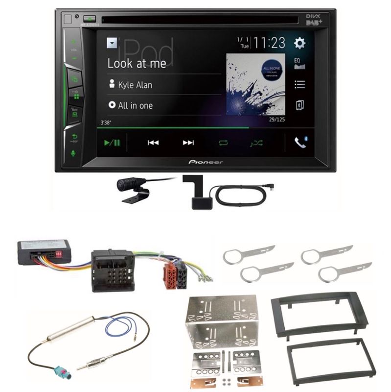 Pioneer AVH-A3200DAB USB Bluetooth DAB+ Digitalradio Einbauset für Touareg 7L