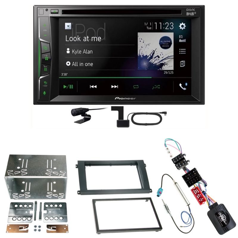 Pioneer AVH-A3200DAB USB Digitalradio Einbauset für Porsche Cayenne bis 2006 Pioneer AVH-A3200DAB USB Digitalradio Einbauset für Porsche Cayenne bis 2006