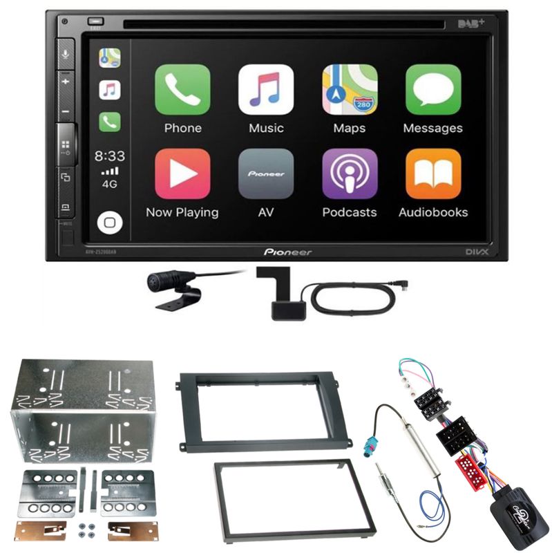 Pioneer AVH-Z5200DAB CarPlay Android Auto Einbauset für Porsche Cayenne bis 2006 Pioneer AVH-Z5200DAB CarPlay Android Auto Einbauset für Porsche Cayenne bis 2006