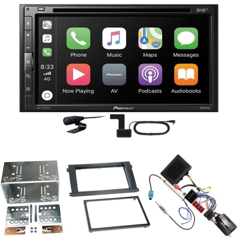 Pioneer AVH-Z5200DAB CarPlay Android Auto Einbauset für Porsche Cayenne bis 2006 Pioneer AVH-Z5200DAB CarPlay Android Auto Einbauset für Porsche Cayenne bis 2006