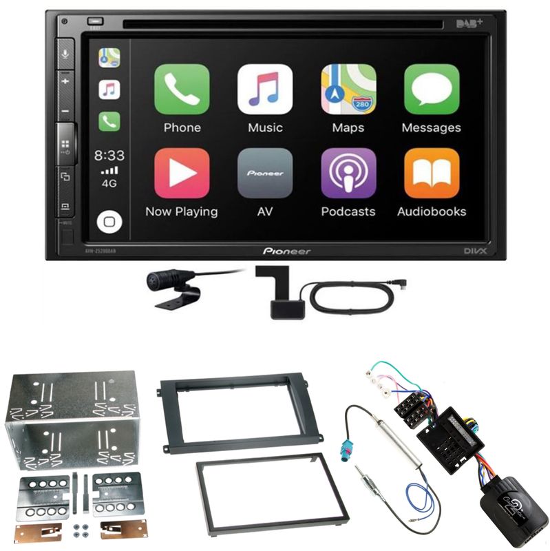 Pioneer AVH-Z5200DAB CarPlay Android Auto Einbauset für Porsche Cayenne ab 2007 Pioneer AVH-Z5200DAB CarPlay Android Auto Einbauset für Porsche Cayenne ab 2007