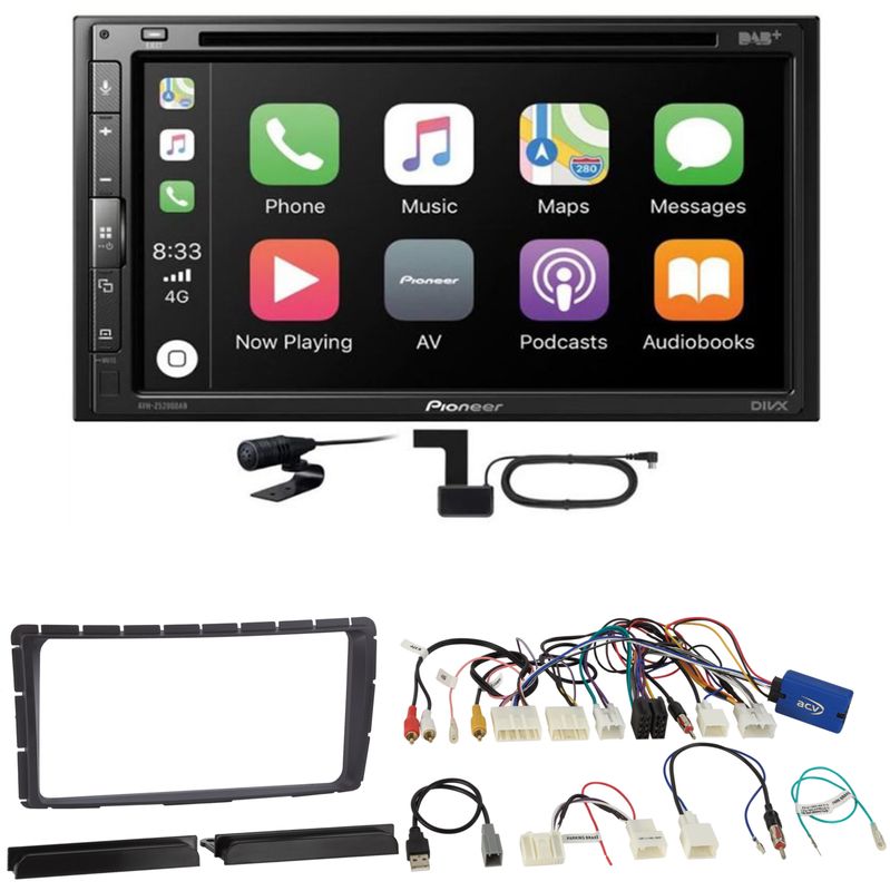 Pioneer AVH-Z5200DAB CarPlay Android Auto USB Einbauset für Toyota Hilux ab 2011
