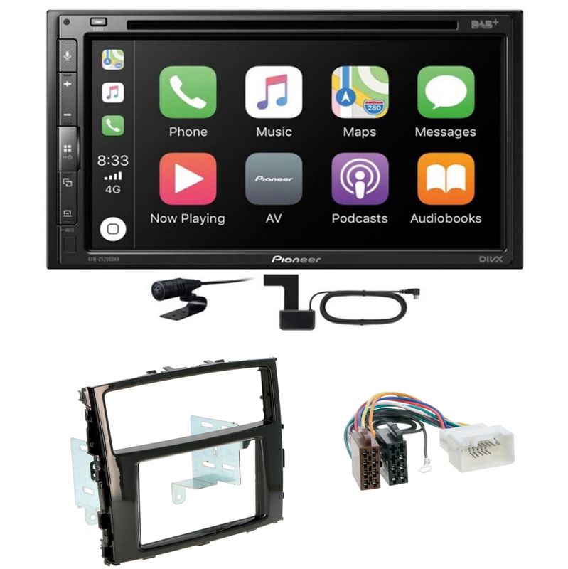 Pioneer AVH-Z5200DAB CarPlay USB MP3 CD Einbauset für Mitsubishi Pajero ab 2015