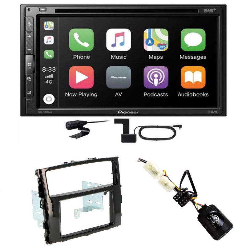 Pioneer AVH-Z5200DAB CarPlay USB MP3 CD Einbauset für Mitsubishi Pajero ab 2015