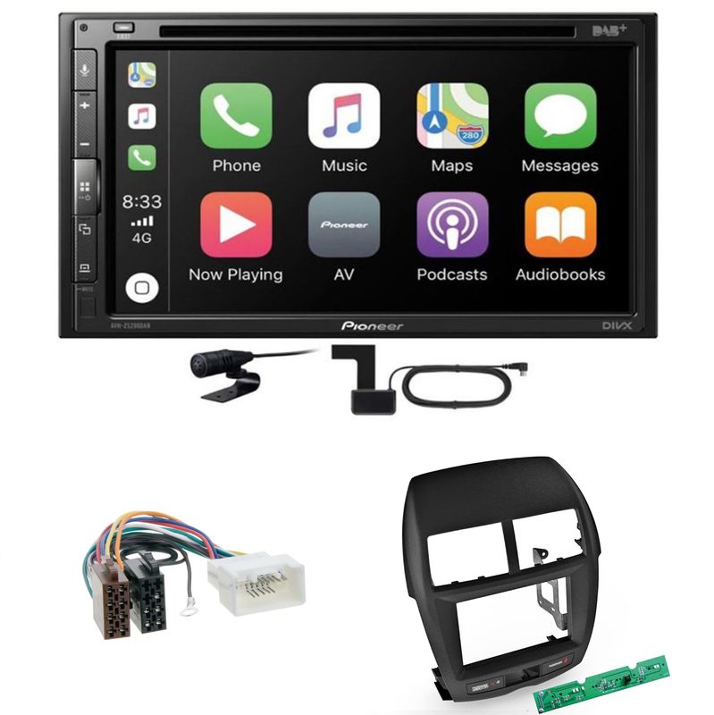 Pioneer AVH-Z5200DAB CarPlay Android Auto Einbauset für Mitsubishi ASX bis 2014