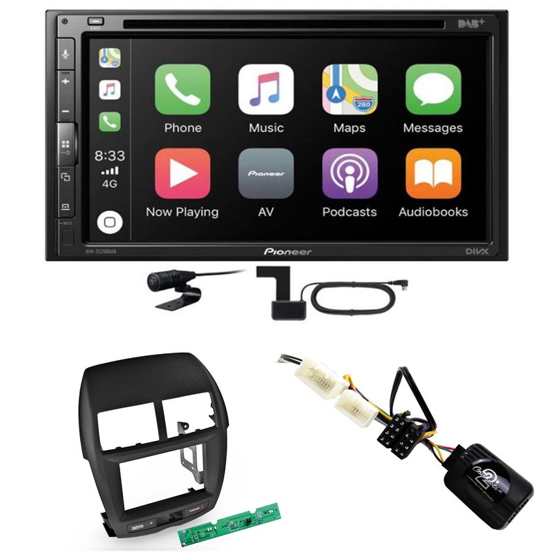 Pioneer AVH-Z5200DAB CarPlay Android Auto Einbauset für Mitsubishi ASX bis 2014