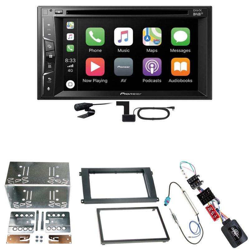Pioneer AVH-Z3200DAB FLAC Digitalradio Einbauset für Porsche Cayenne bis 2006