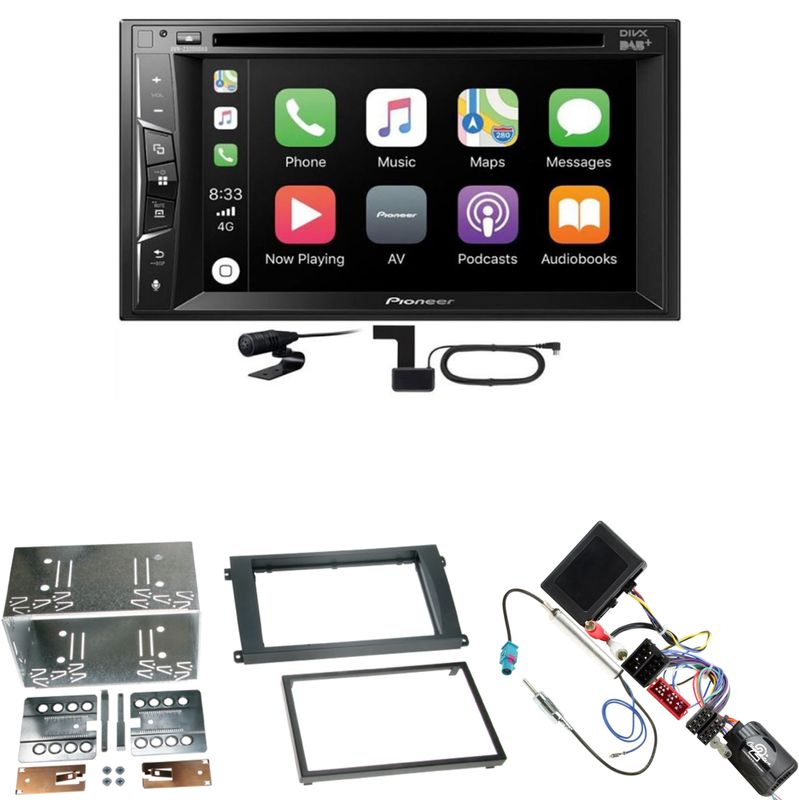Pioneer AVH-Z3200DAB FLAC Digitalradio Einbauset für Porsche Cayenne bis 2006