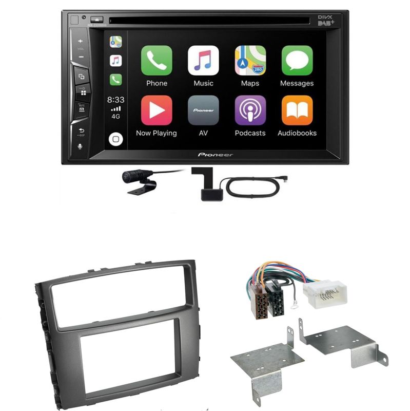 Pioneer AVH-Z3200DAB CarPlay USB MP3 CD Einbauset für Mitsubishi Pajero bis 2014