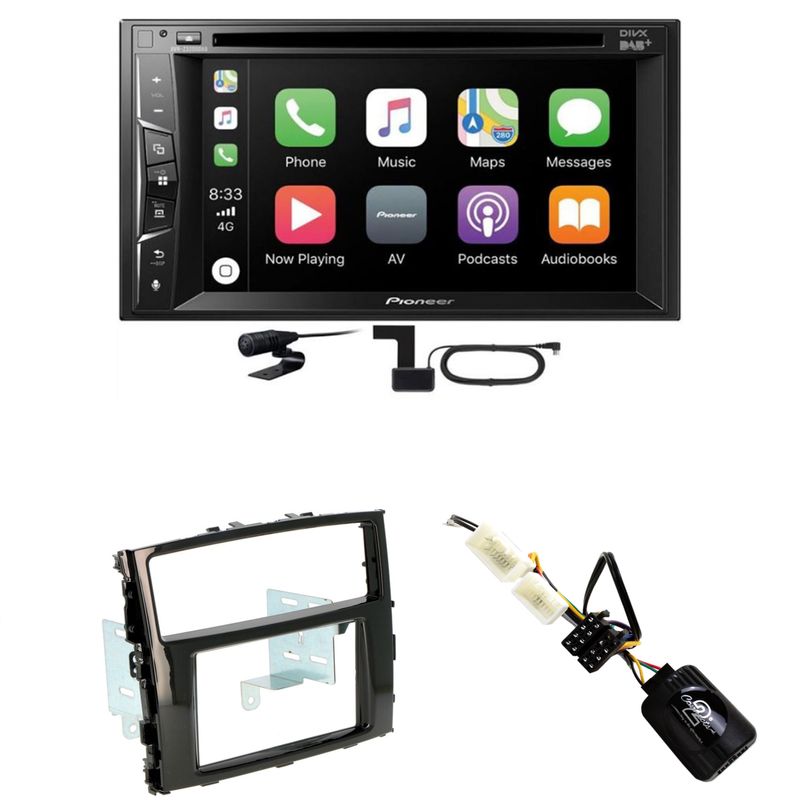 Pioneer AVH-Z3200DAB CarPlay USB MP3 CD Einbauset für Mitsubishi Pajero ab 2015