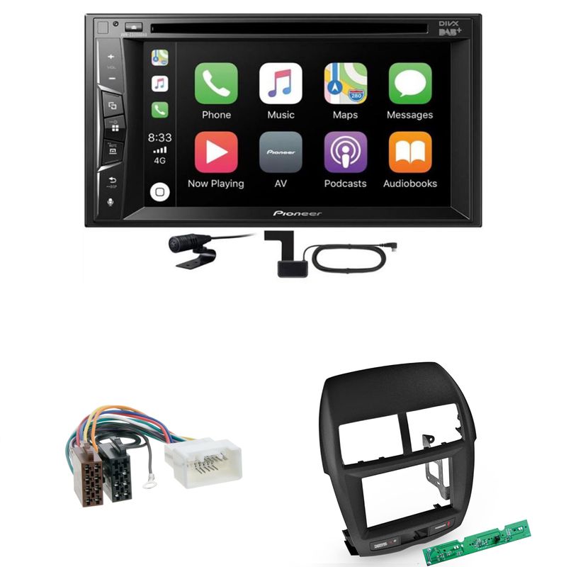Pioneer AVH-Z3200DAB FLAC Digitalradio Einbauset für Mitsubishi ASX bis 2014