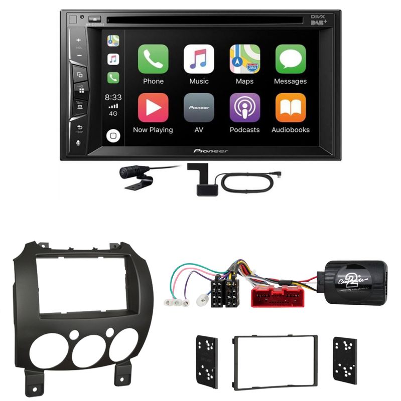 Pioneer AVH-Z3200DAB DAB+ FLAC Digitalradio USB Einbauset für Mazda 2 2008-2014 Pioneer AVH-Z3200DAB DAB+ FLAC Digitalradio USB Einbauset für Mazda 2 2008-2014