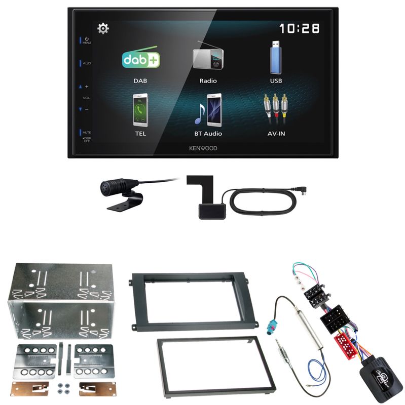 Kenwood DMX-125DAB USB Bluetooth MP3 DAB+ Einbauset für Porsche Cayenne bis 2006 Kenwood DMX-125DAB USB Bluetooth MP3 DAB+ Einbauset für Porsche Cayenne bis 2006