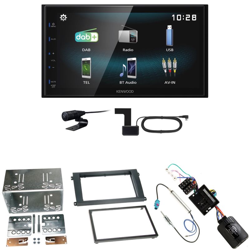 Kenwood DMX-125DAB USB Bluetooth MP3 DAB+ Einbauset für Porsche Cayenne ab 2007 Kenwood DMX-125DAB USB Bluetooth MP3 DAB+ Einbauset für Porsche Cayenne ab 2007