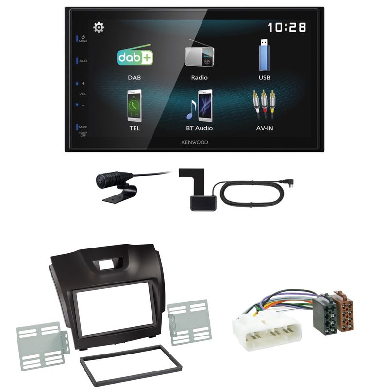 Kenwood DMX-125DAB USB Bluetooth MP3 DAB+ Einbauset für Isuzu D-Max 2