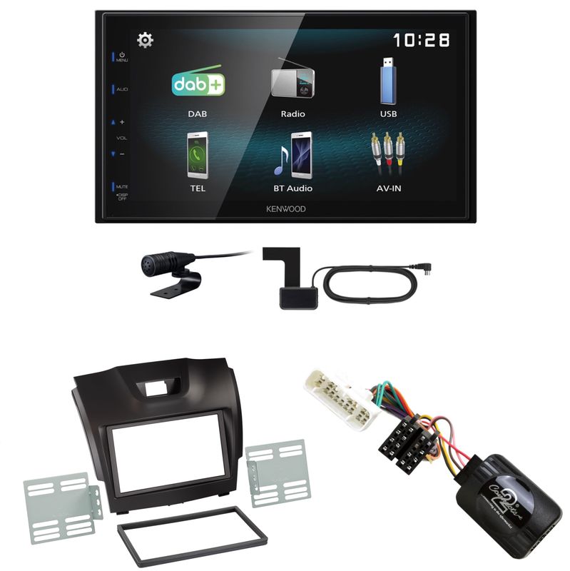 Kenwood DMX-125DAB USB Bluetooth MP3 DAB+ Einbauset für Isuzu D-Max 2