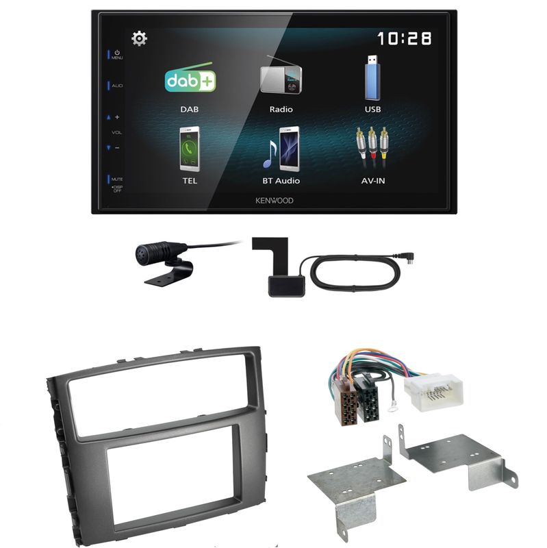 Kenwood DMX-125DAB USB Bluetooth DAB+ Einbauset für Mitsubishi Pajero bis 2014 Kenwood DMX-125DAB USB Bluetooth DAB+ Einbauset für Mitsubishi Pajero bis 2014