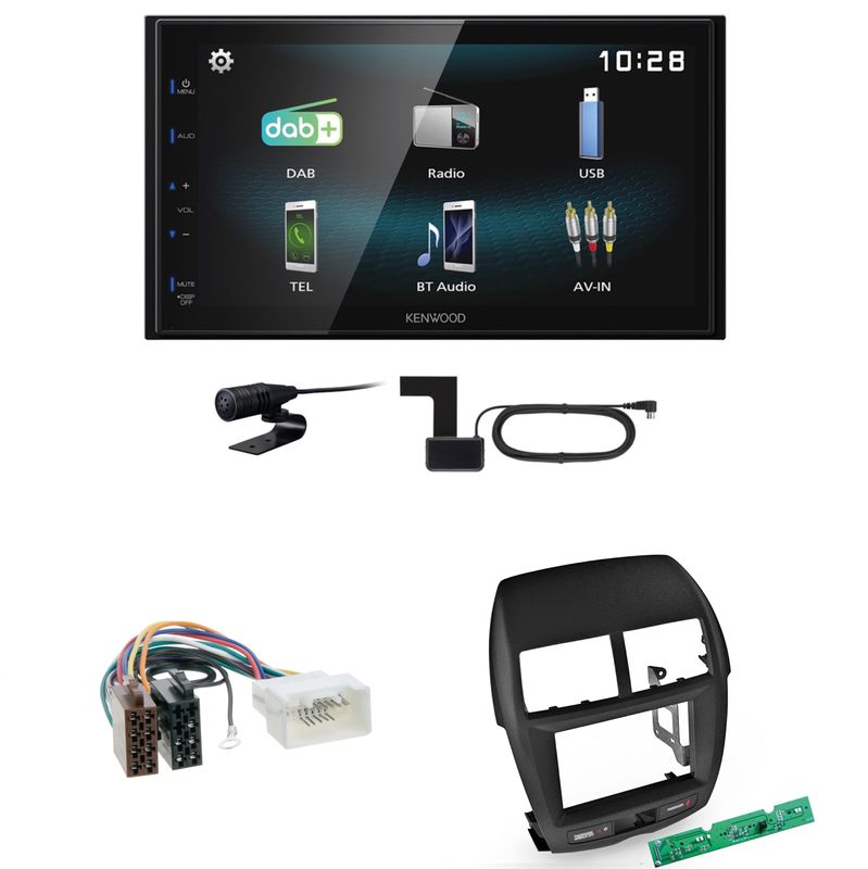 Kenwood DMX-125DAB USB Bluetooth MP3 DAB+ Einbauset für Mitsubishi ASX bis 2014 Kenwood DMX-125DAB USB Bluetooth MP3 DAB+ Einbauset für Mitsubishi ASX bis 2014