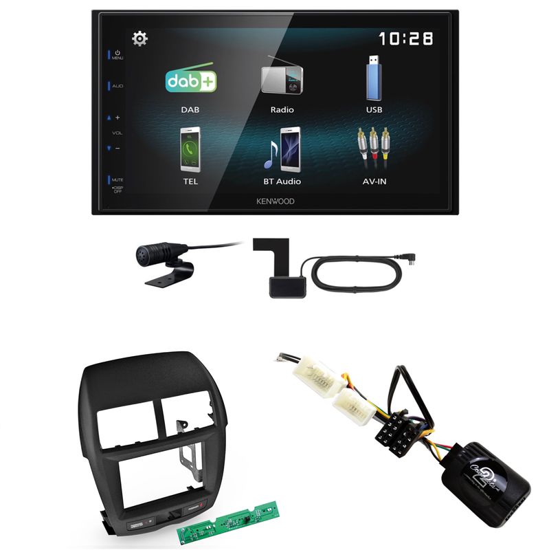 Kenwood DMX-125DAB USB Bluetooth MP3 DAB+ Einbauset für Mitsubishi ASX bis 2014 Kenwood DMX-125DAB USB Bluetooth MP3 DAB+ Einbauset für Mitsubishi ASX bis 2014