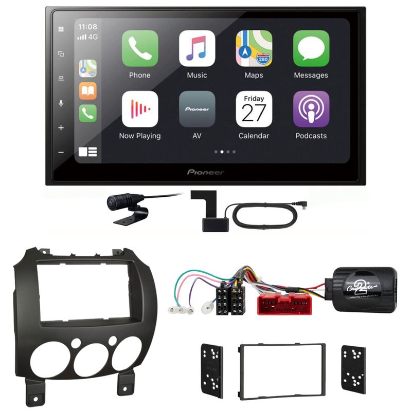 Pioneer SPH-DA250DAB CarPlay Android Auto USB Einbauset für Mazda 2 2008-2014 Pioneer SPH-DA250DAB CarPlay Android Auto USB Einbauset für Mazda 2 2008-2014