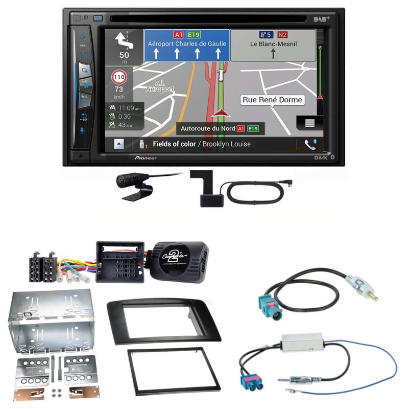 Pioneer AVIC-Z730DAB USB DAB+ MP3 Digitalradio Einbauset für Mercedes ML W164 Pioneer AVIC-Z730DAB USB DAB+ MP3 Digitalradio Einbauset für Mercedes ML W164