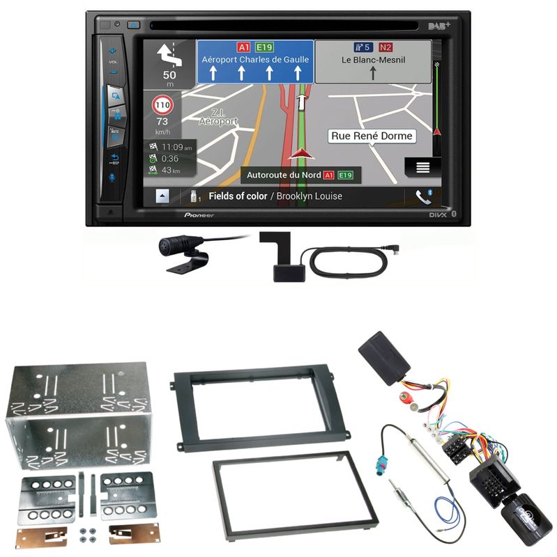 Pioneer AVIC-Z730DAB USB Navigation DAB+ Einbauset für Porsche Cayenne ab 2007