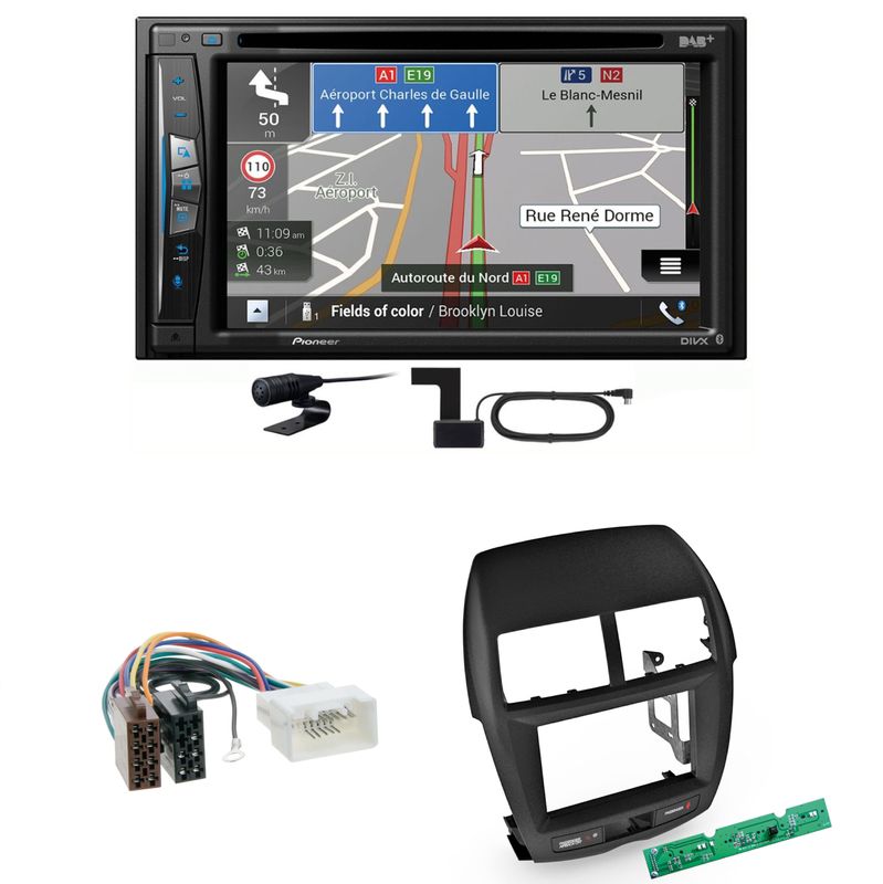 Pioneer AVIC-Z730DAB USB Navigation MP3 Einbauset für Mitsubishi ASX bis 2014