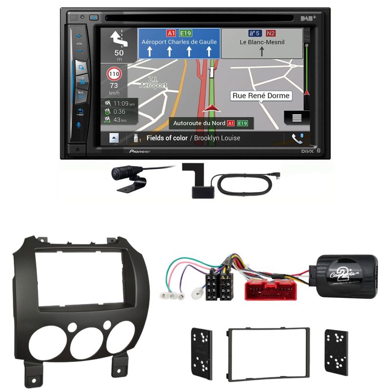 Pioneer AVIC-Z730DAB USB Navigation MP3 DAB+ Einbauset für Mazda 2 2008-2014 Pioneer AVIC-Z730DAB USB Navigation MP3 DAB+ Einbauset für Mazda 2 2008-2014