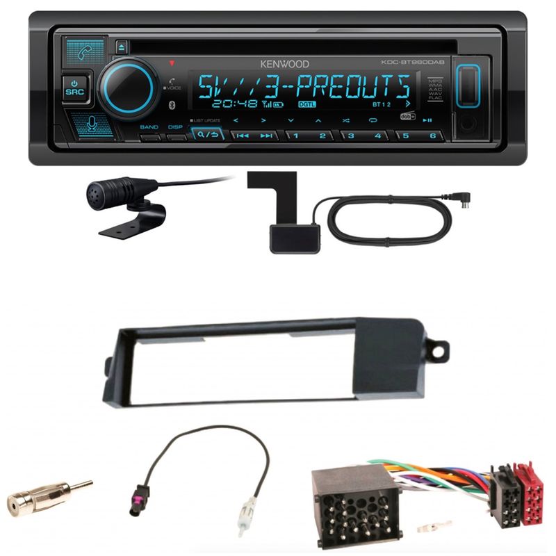 Kenwood KDC-BT960DAB Bluetooth Digitalradio CD USB Einbauset für BMW 3er E46