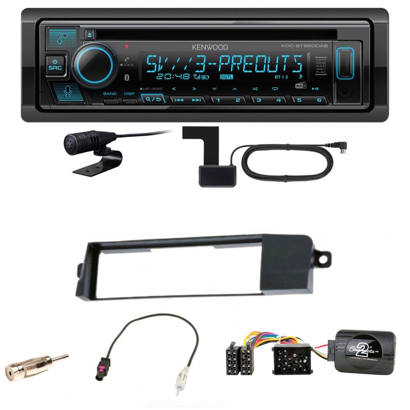 Kenwood KDC-BT960DAB Bluetooth Digitalradio CD USB Einbauset für BMW 3er E46