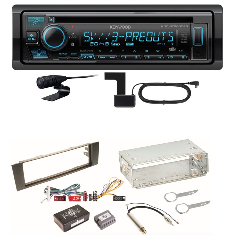 Kenwood KDC-BT960DAB Bluetooth Digitalradio CD USB Einbauset für Audi A3 8P 8PA