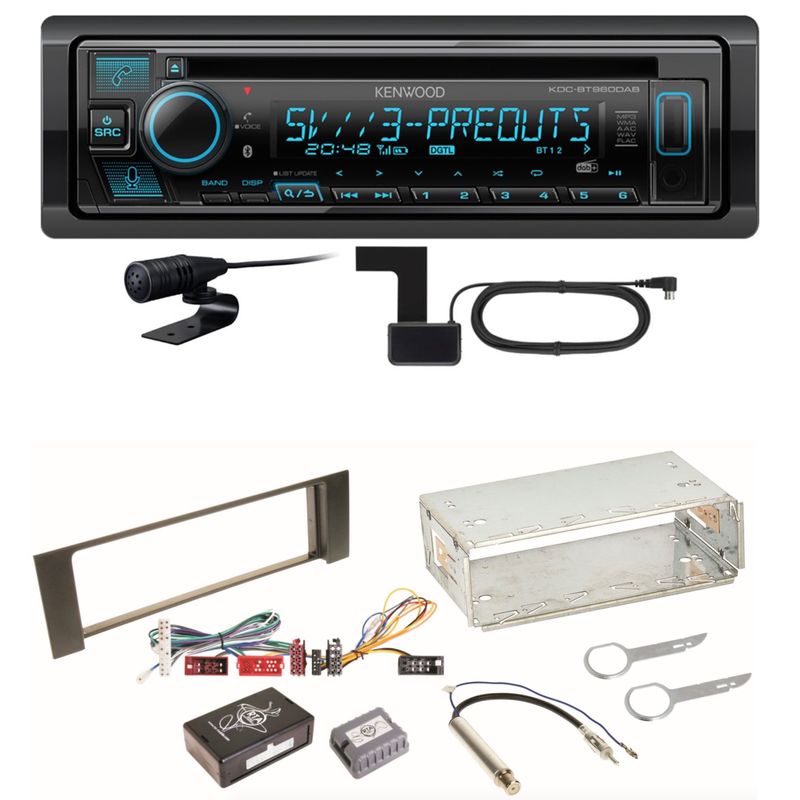 Kenwood KDC-BT960DAB Bluetooth DAB USB Digitalradio Einbauset für Audi A4 B6 B7 Kenwood KDC-BT960DAB Bluetooth DAB USB Digitalradio Einbauset für Audi A4 B6 B7