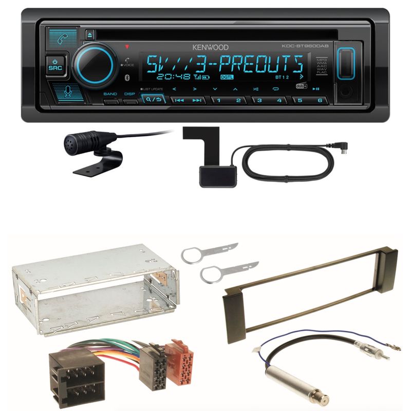 Kenwood KDC-BT960DAB Bluetooth DAB USB CD Einbauset für Seat Leon Toledo 1M