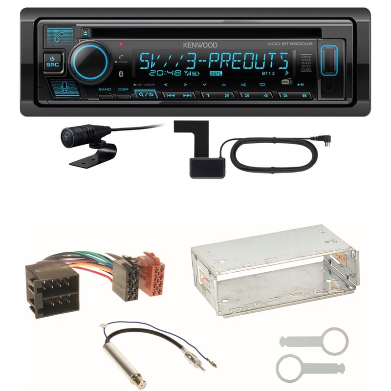Kenwood KDC-BT960DAB Bluetooth DAB USB Einbauset für Seat Ibiza 6L Arosa Cordoba