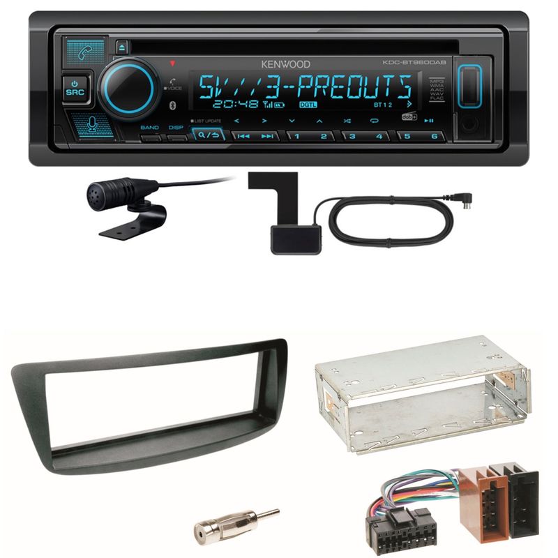 Kenwood KDC-BT960DAB Bluetooth DAB Einbauset Toyota Aygo Citroen C1 Peugeot 107