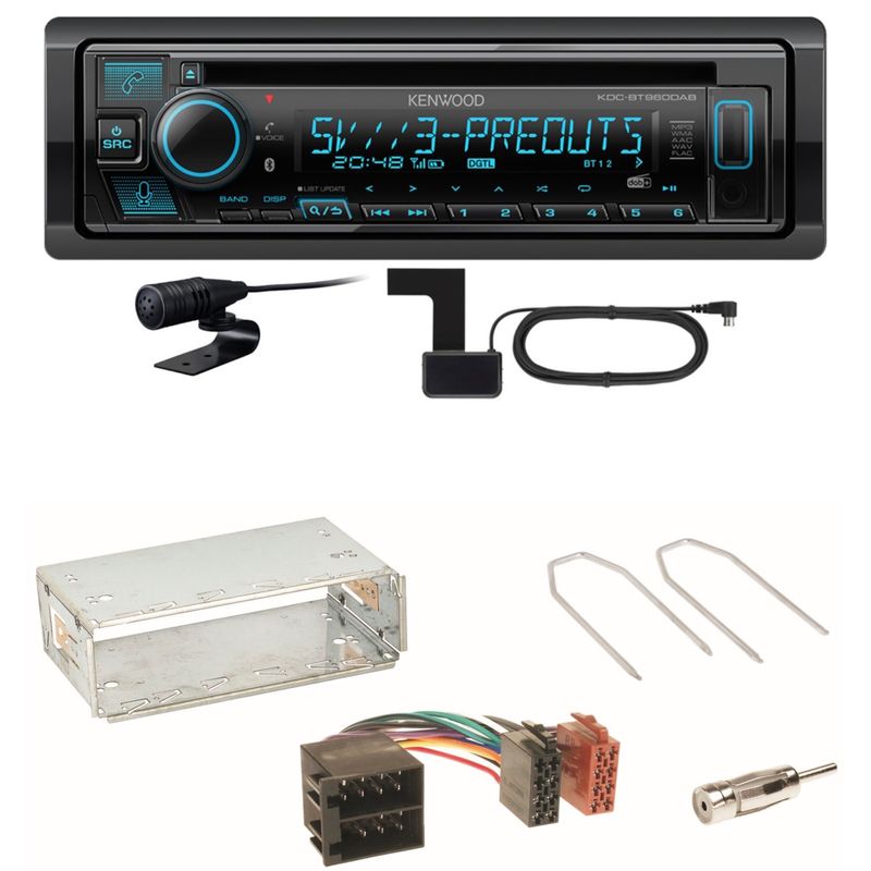 Kenwood KDC-BT960DAB Bluetooth DAB Einbauset für Opel Astra F G Corsa B Zafira A