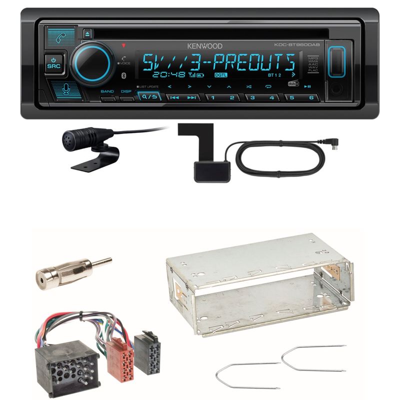 Kenwood KDC-BT960DAB Bluetooth Digitalradio USB CD Einbauset für BMW 3er E36 Z3