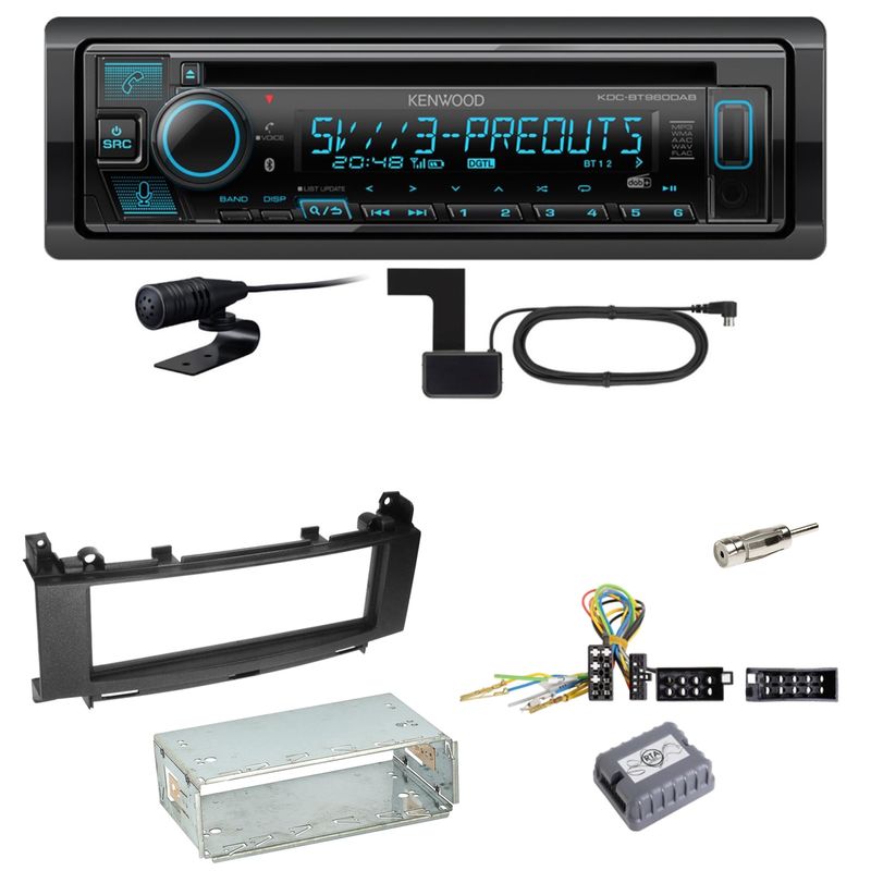 Kenwood KDC-BT960DAB Bluetooth DAB Einbauset für Mercedes A B Klasse W245 W169 Kenwood KDC-BT960DAB Bluetooth DAB Einbauset für Mercedes A B Klasse W245 W169