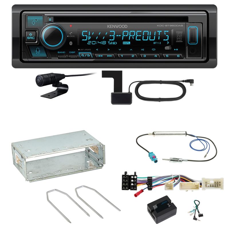 Kenwood KDC-BT960DAB Bluetooth Digitalradio Einbauset für Mercedes Citan W415 Kenwood KDC-BT960DAB Bluetooth Digitalradio Einbauset für Mercedes Citan W415