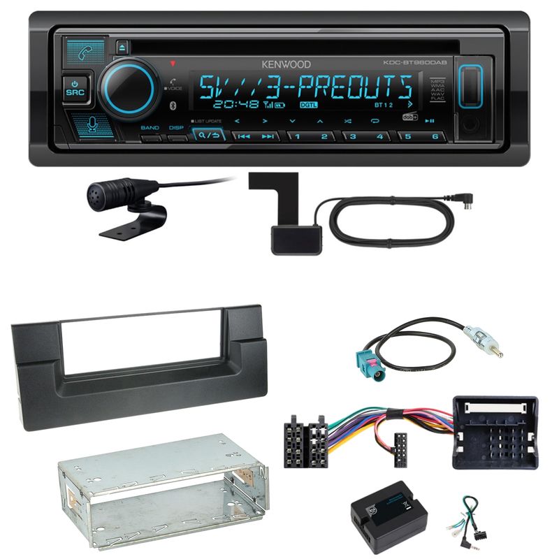 Kenwood KDC-BT960DAB Bluetooth Digitalradio Einbauset für BMW 5er E39 ab 10/2000