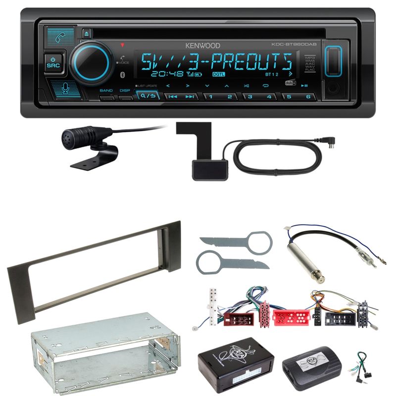 Kenwood KDC-BT960DAB Bluetooth Digitalradio USB CD Einbauset für Audi A4 B6 B7 Kenwood KDC-BT960DAB Bluetooth Digitalradio USB CD Einbauset für Audi A4 B6 B7