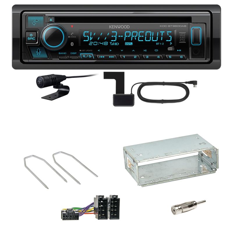 Kenwood KDC-BT960DAB Bluetooth DAB Einbauset für Renault Kangoo KC Laguna 1 2