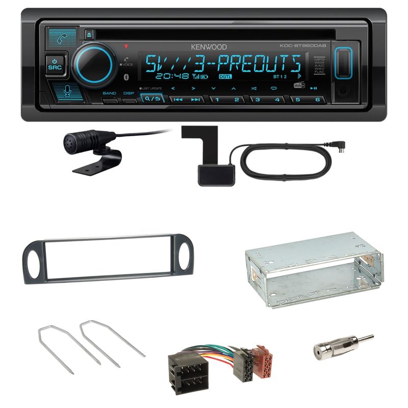 Kenwood KDC-BT960DAB Bluetooth Digitalradio Einbauset für Citroen C5 bis 07/2004