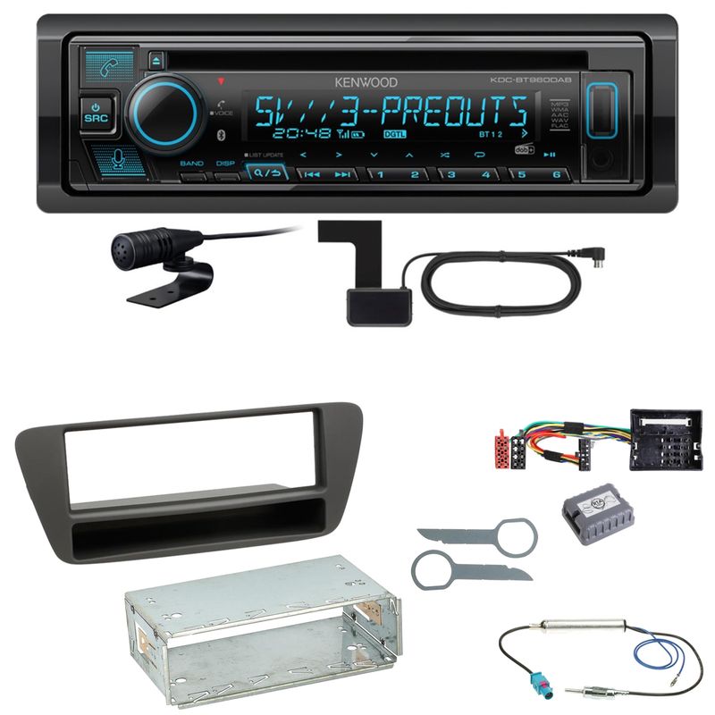 Kenwood KDC-BT960DAB Bluetooth Digitalradio DAB+ CD Einbauset für Audi Q3 8U Kenwood KDC-BT960DAB Bluetooth Digitalradio DAB+ CD Einbauset für Audi Q3 8U