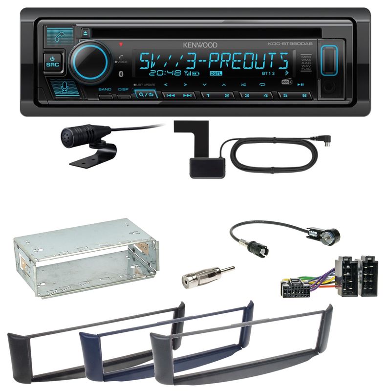 Kenwood KDC-BT960DAB Bluetooth Digitalradio USB CD Einbauset Smart ForTwo 450