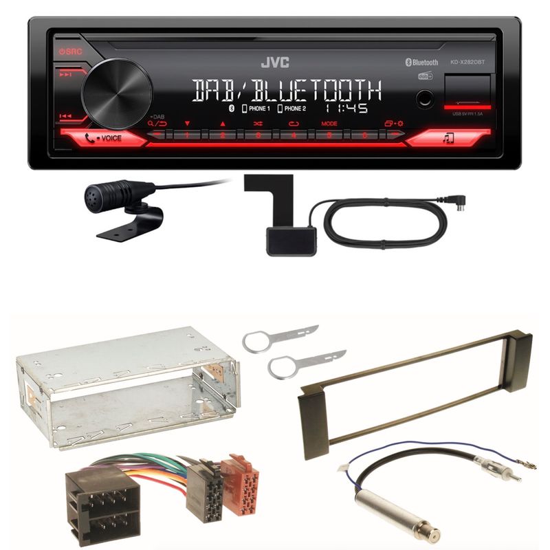 JVC KD-X282DBT Bluetooth DAB USB Einbauset für Seat Leon Toledo 1M